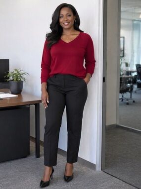 The Limited Black Straight-Leg Work Pants